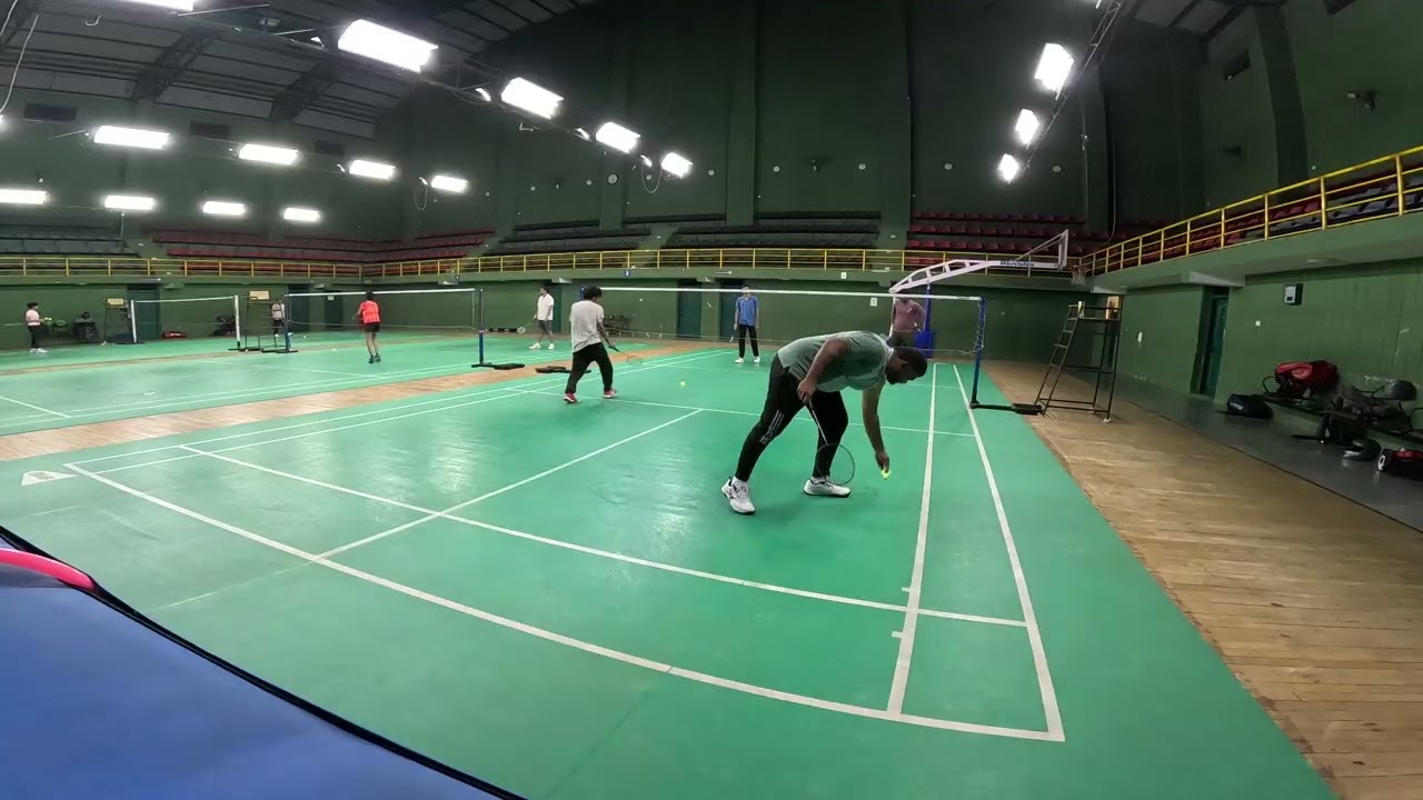 Playing Badminton doubles in Neharu indoor stadium shivamogga : 09/01/26