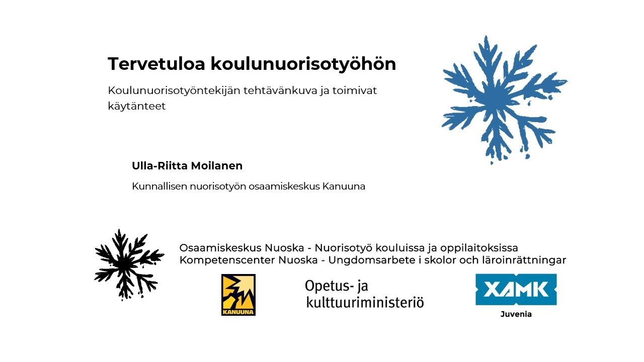 Tervetuloa koulunuorisotyöhön - Koulunuorisotyöntekijän tehtävänkuva ja toimivat käytänteet