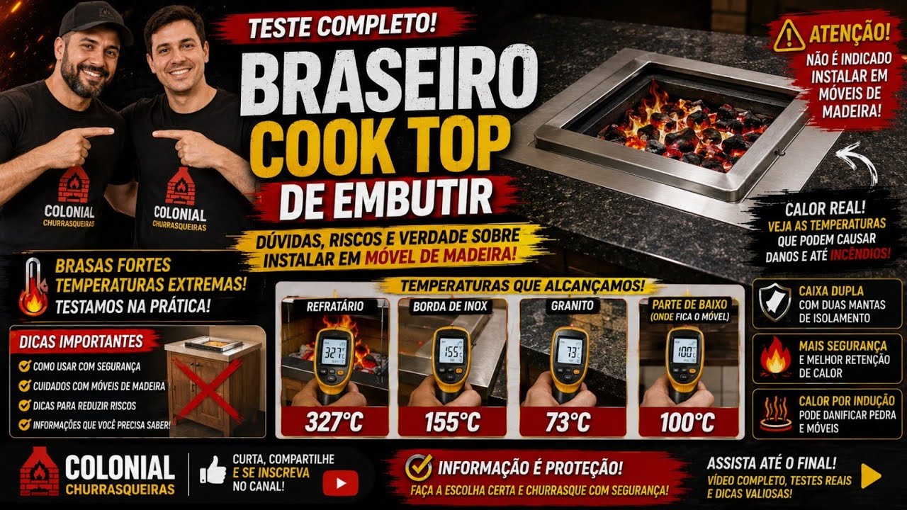 CUIDADO COM BRASEIRO COOKTOP DE EMBUTIR 🔥🔥🔥