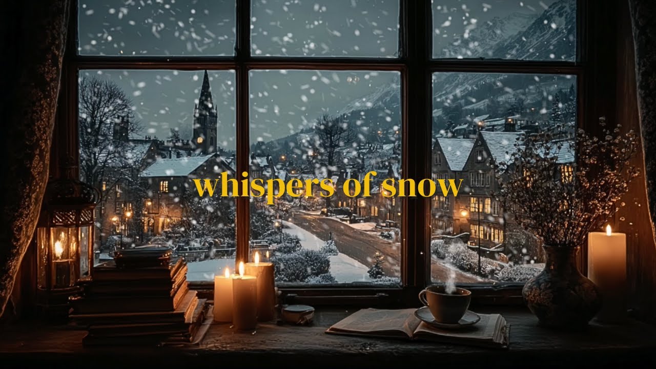 Cozy Winter's In Europe | Warm Piano Music and ❄️ Snow Storm Ambience | Window View for Cozy Winter