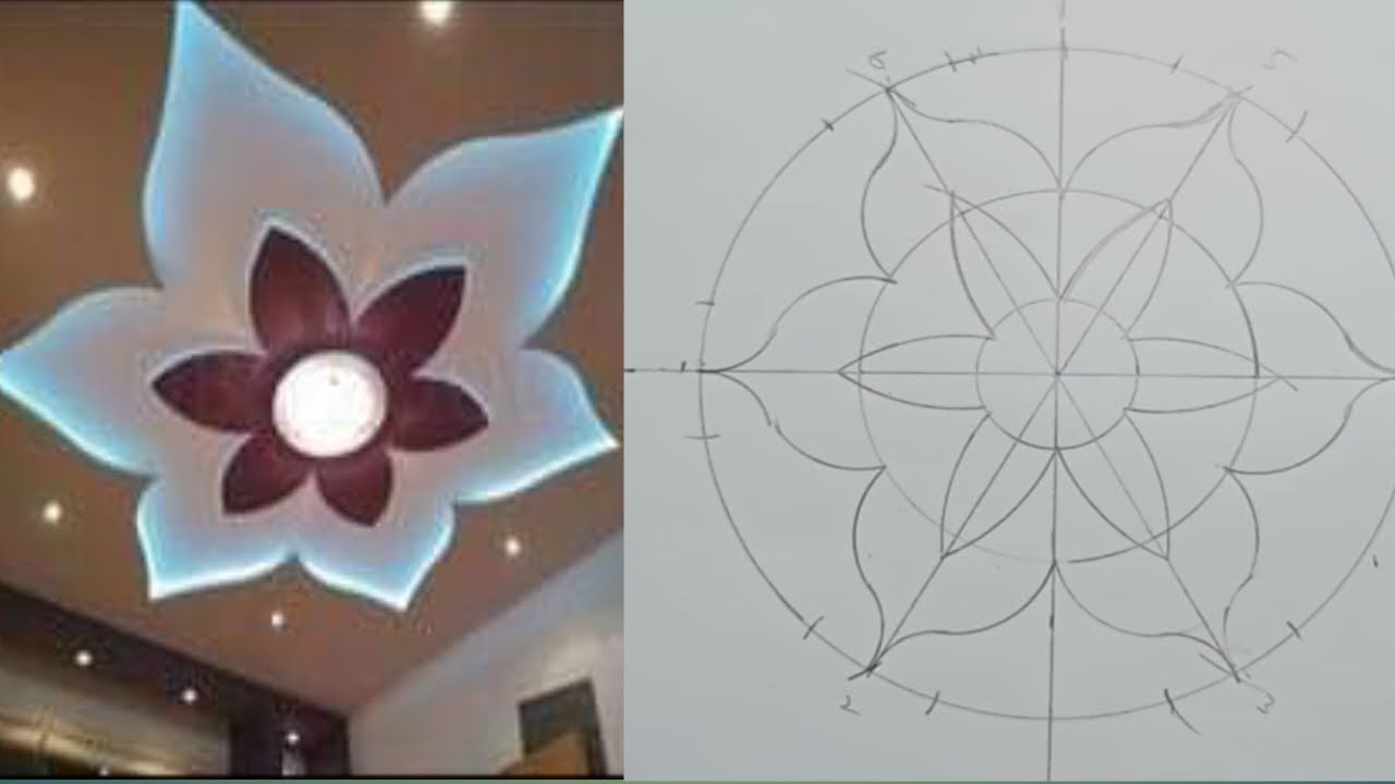 How to mark ceiling design on paper flower design or round design