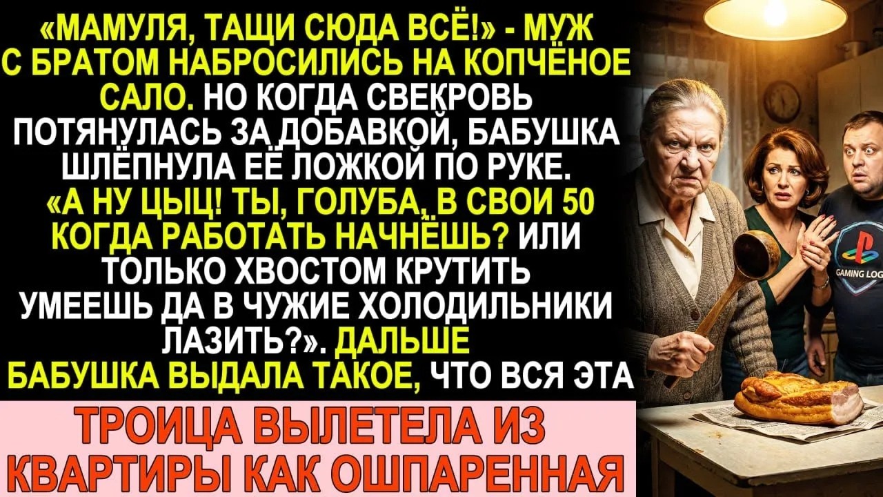 Бабушка шлёпнула свекровь ложкой по руке «А ну цыц! Когда работать начнёшь, голуба»