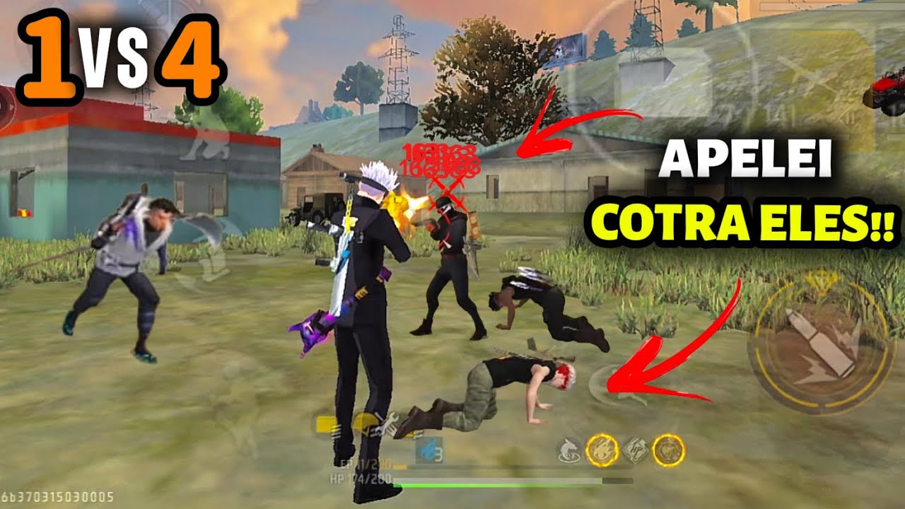 APELEI NESSA PARTIDA!! JOGANDO SOLO VS SQUAD NA RANQUEADA FREE FIRE MÓBILE!!