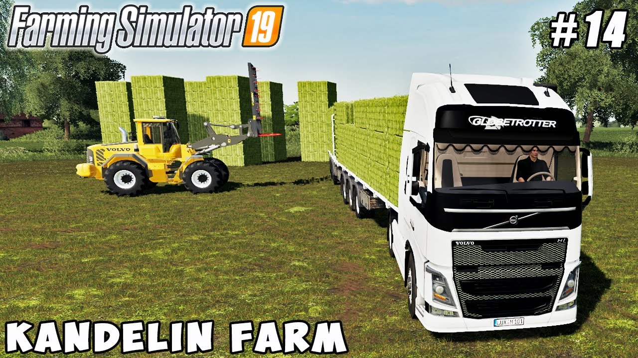 Picking bales, spreading fertilizer, selling silage | Kandelin Farm | Farming simulator 19 | ep #14