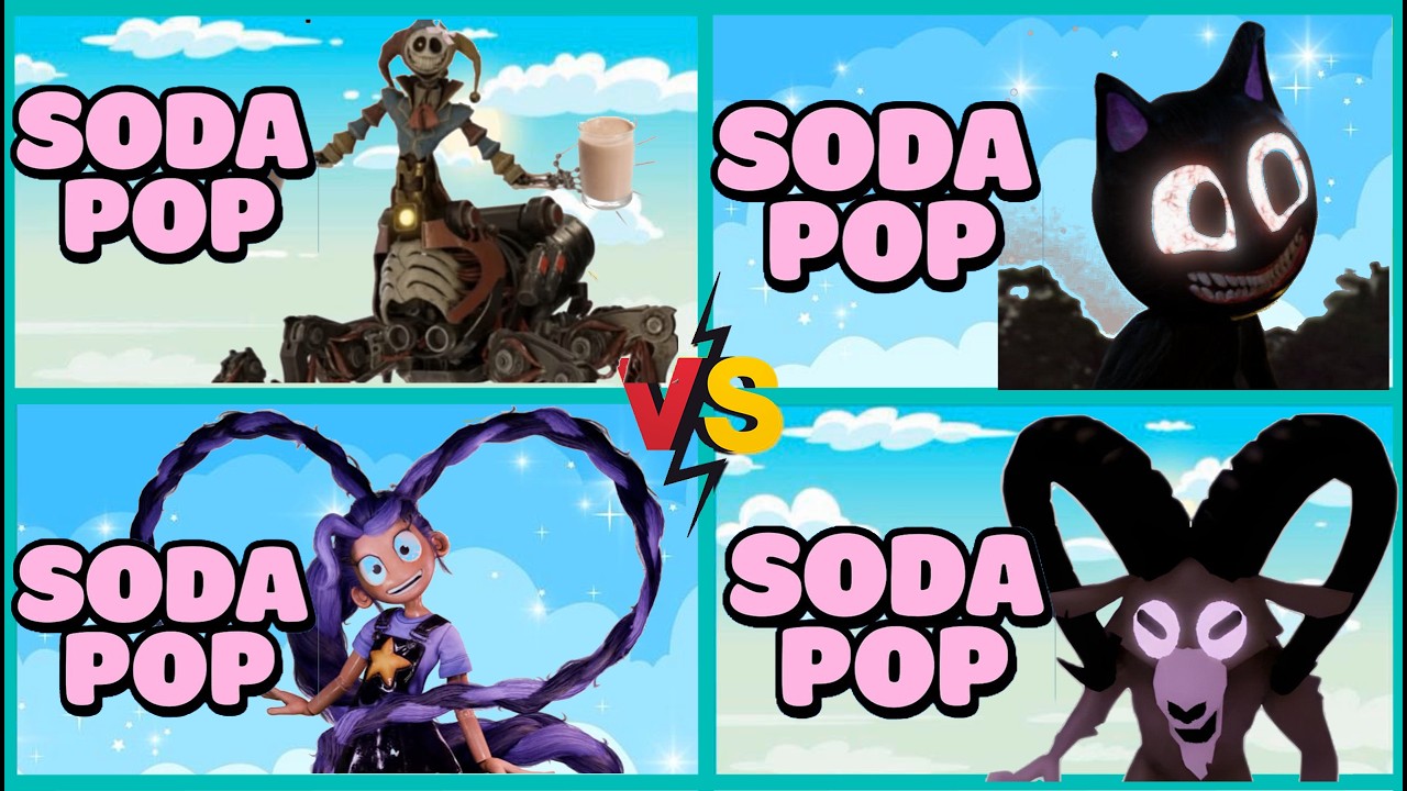 Soda Pop Tiles Hop Battle  Creepy Cat vs Robot Rider vs Pigtail Girl vs Horned Monster 044