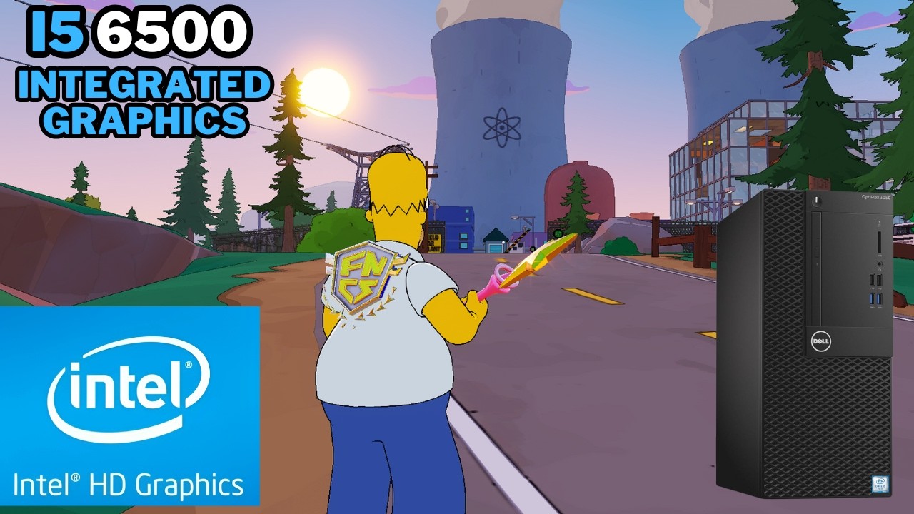Новый сезон Fortnite Simpson на интегрированной графике | i5 6500 - Intel HD 530 | Режим производ...