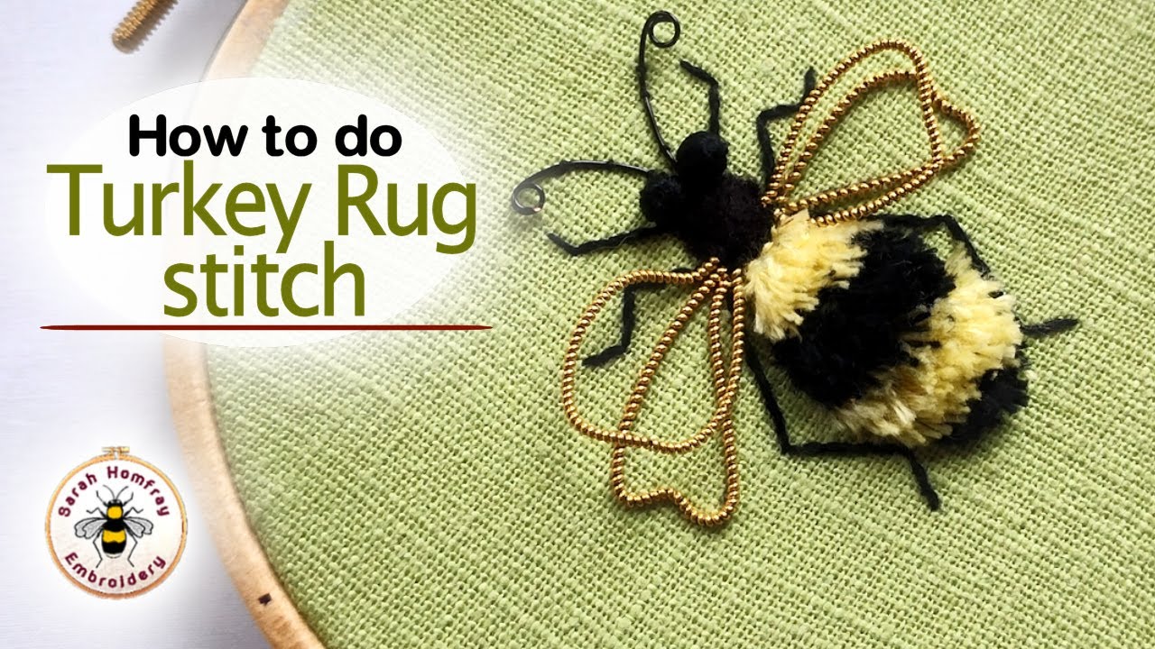 Видеоурок по вышивке ковровой гладью «Turkey Rug Stitch» для начинающих