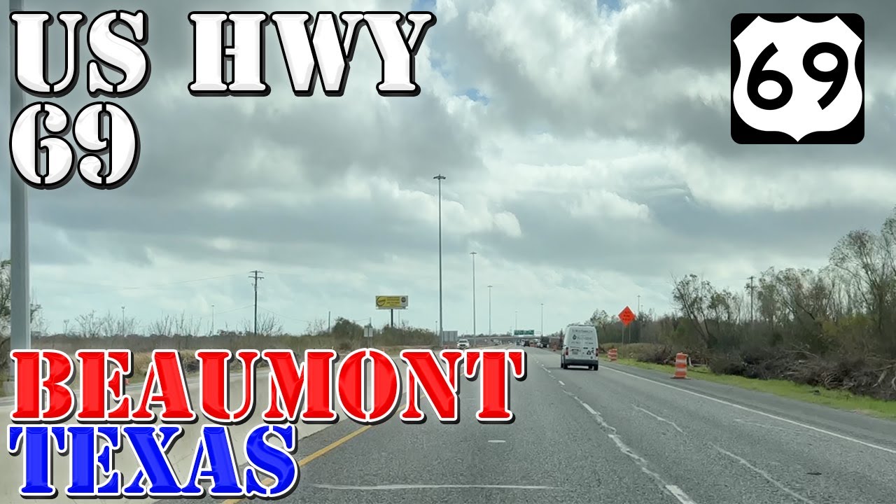 US 69 South - Beaumont to Port Arthur - Texas - 4K Highway Drive