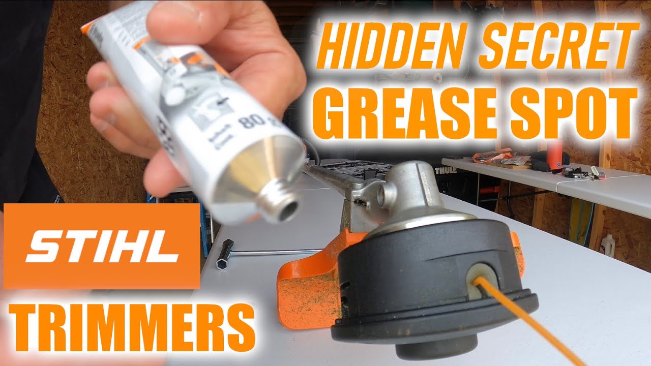 Hidden Secret Grease Spot on STIHL Trimmers. #Stihl #Maintance