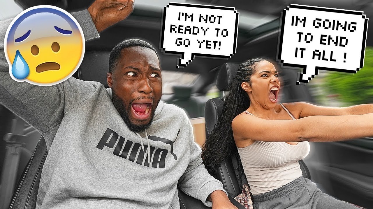 Getting MAD Then DRIVING CRAZY & Acting Like Im Going To END OUR LIVES PRANK! *HILARIOUS*