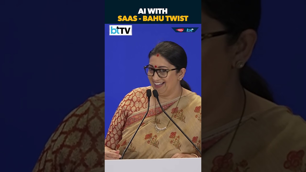 Smriti Irani&rsquo;s Saas-Bahu Joke on AI Wins Crowd #smiritiirani #ai #tata #tataaisakhi