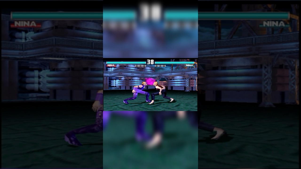 Нина против Нины, одинаковая атака, геймплей в Tekken 3.