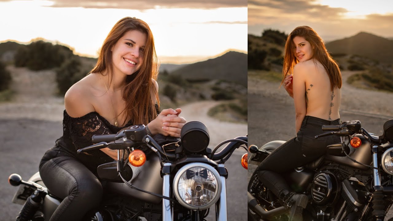 Une modèle et une moto [Tutoriel séance photo]