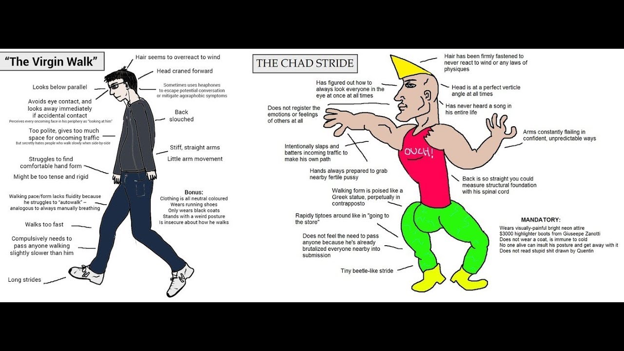 The virgin walk vs THE CHAD STRIDE