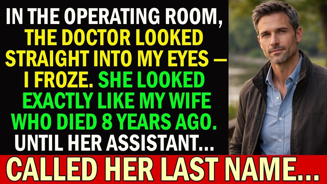 In the Operating Room, My Surgeon Looked Exactly Like My Wife Who Died 8 Years Ago — Until I Heard…