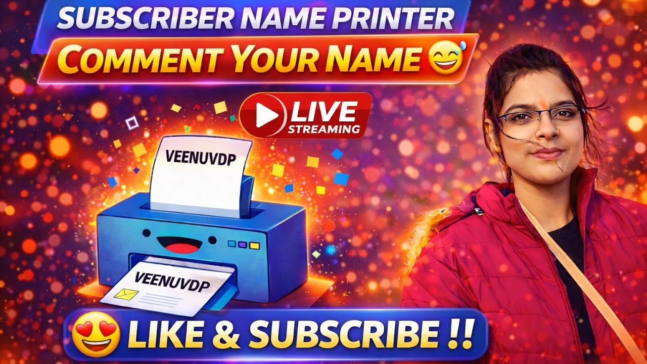 Writing Subscriber name on Printer 🖨️❤️
