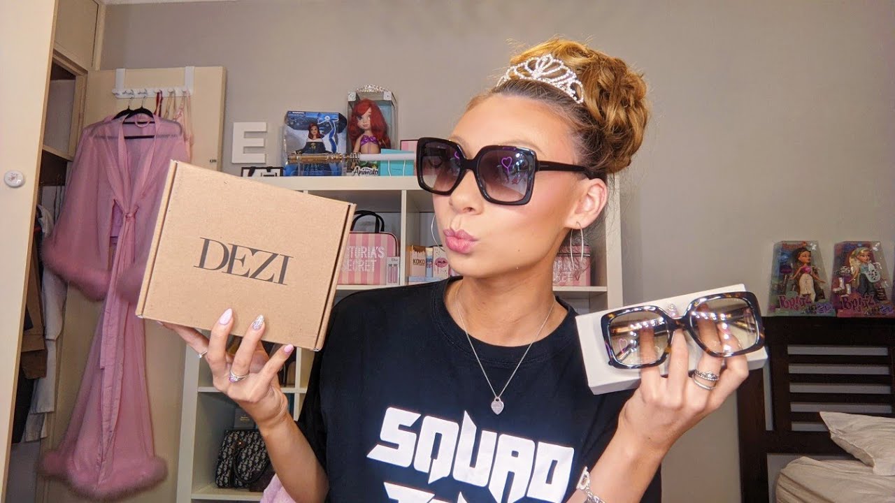 DEZI SUNGLASSES TRY ON HAUL / REVIEW!!! DESI PERKINS EYEWEAR 😎😎😎 HARPER 🕶️🐶❤️🥺🐾