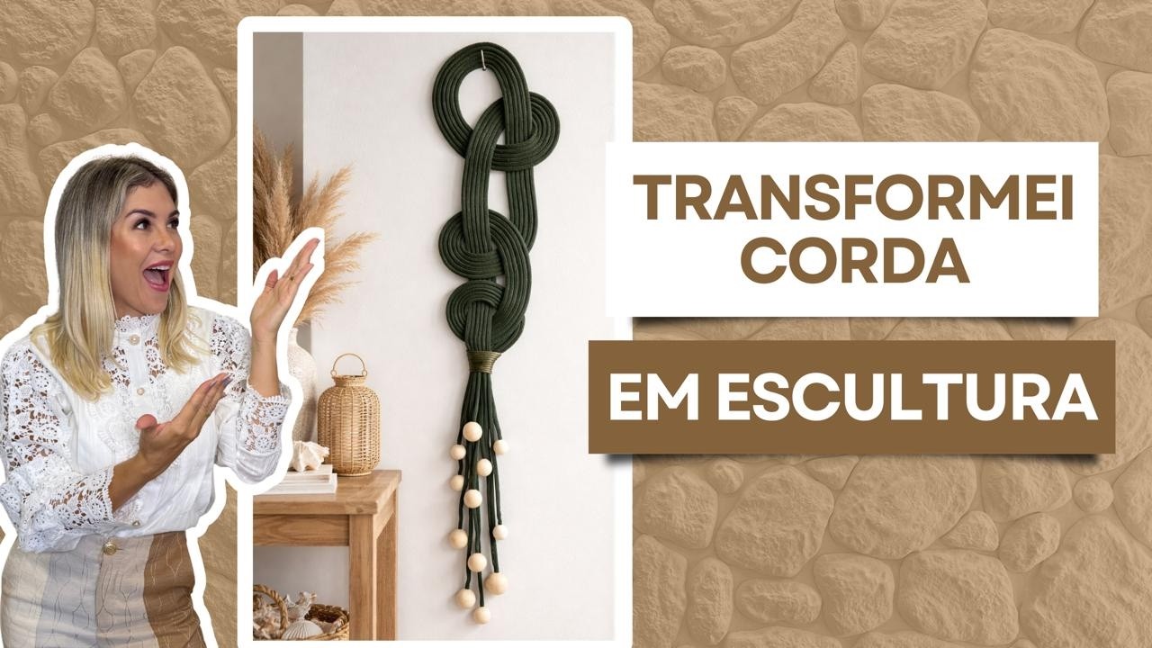Escultura têxtil de Parede em Macramê: Aprenda o Passo a Passo Completo