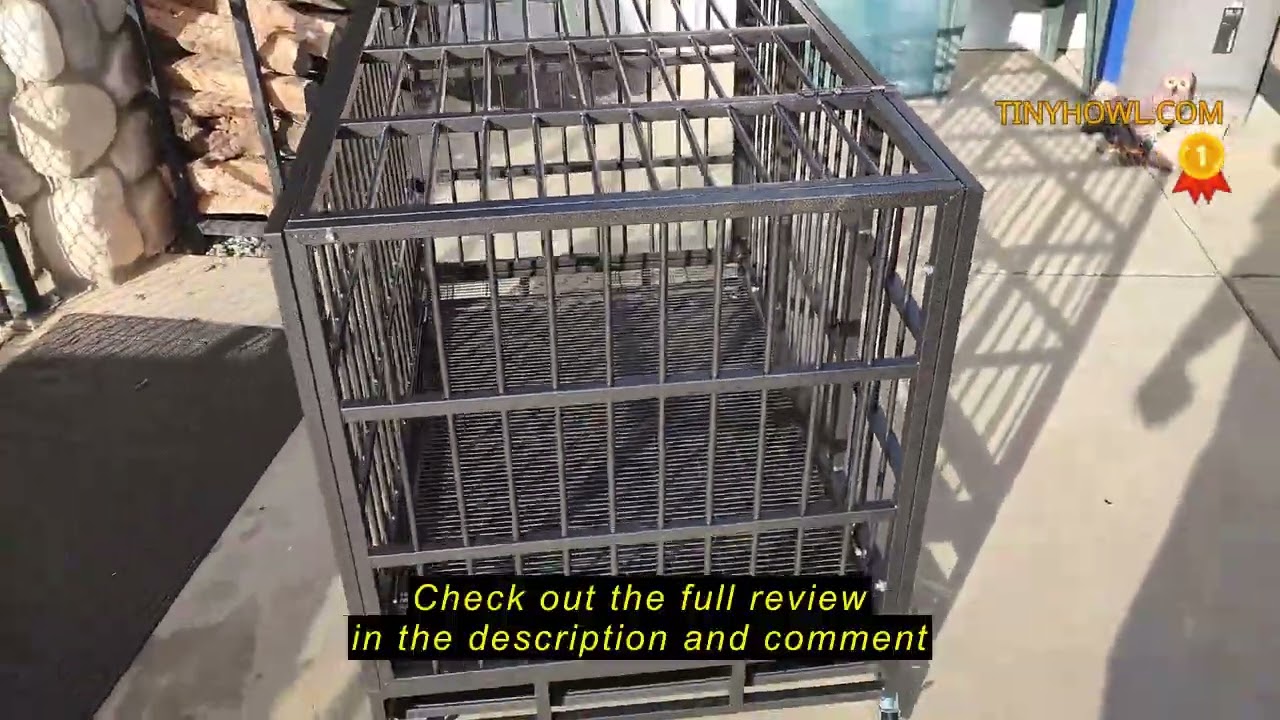 Review Rupzen Heavy Duty Indestructible & Escape-Proof Dog Crate 48 Inch for Large High-Anxiety Dogs