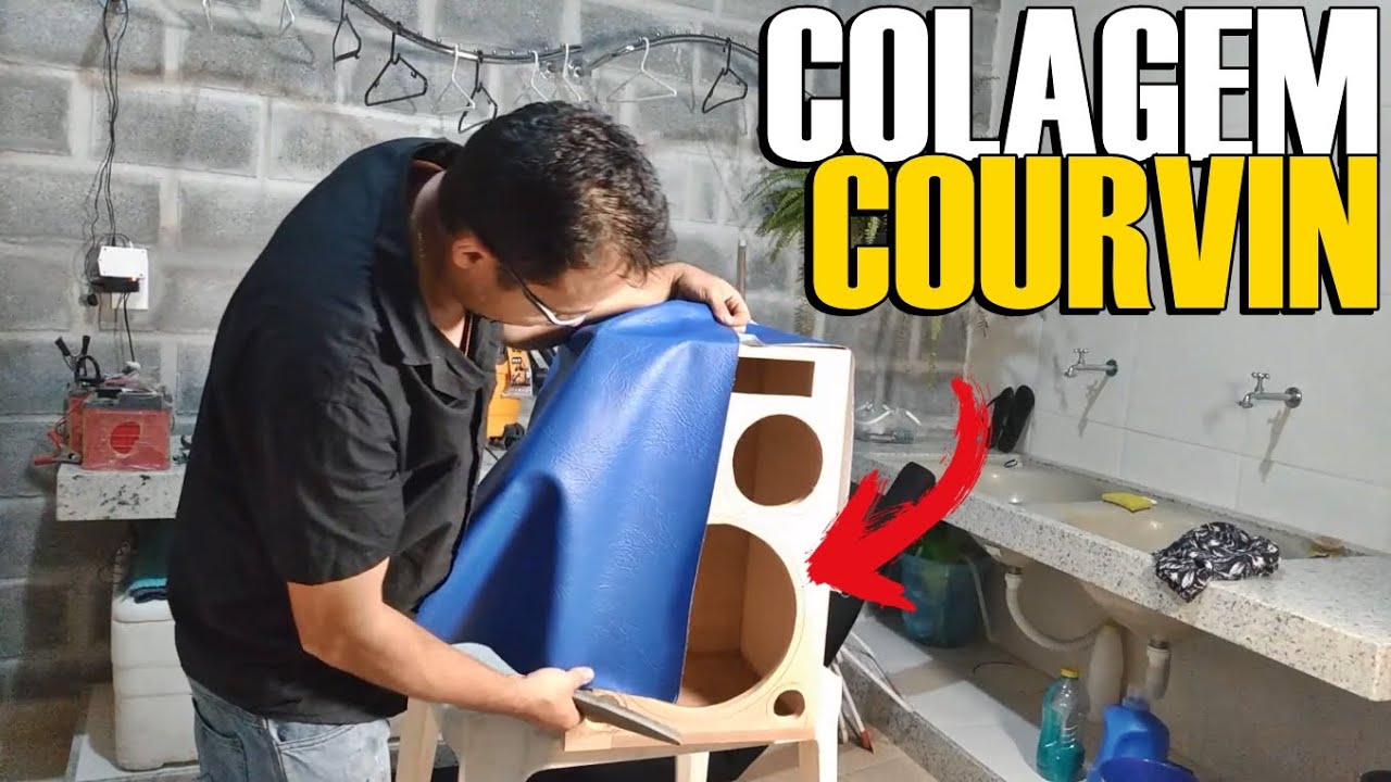 Como Colar o Acabamento Na Caixa de Som. Carpete e Curvim...