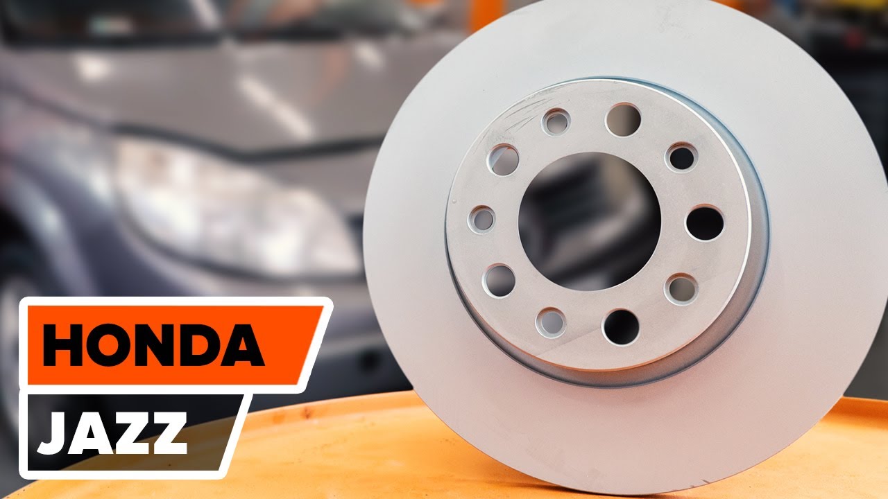 How to change front brake discs and front brake pads on HONDA JAZZ 1 TUTORIAL | AUTODOC