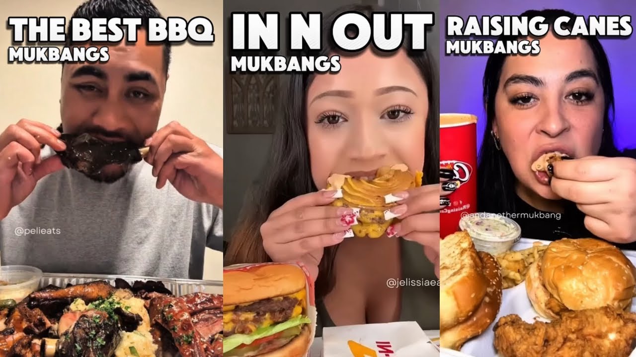 TIKTOK Mukbang Compilation! | In N Out, Wingstop, Raising Canes & More!