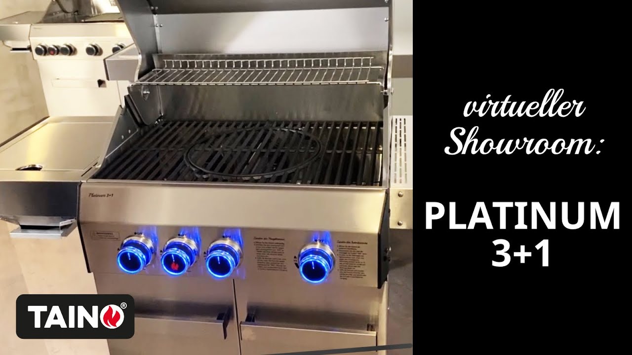 TAINO PLATINUM 3+1 Gasgrill - virtueller Showroom - Artikel-Nr. 93503, Edelstahl, Gusseisen, Grill