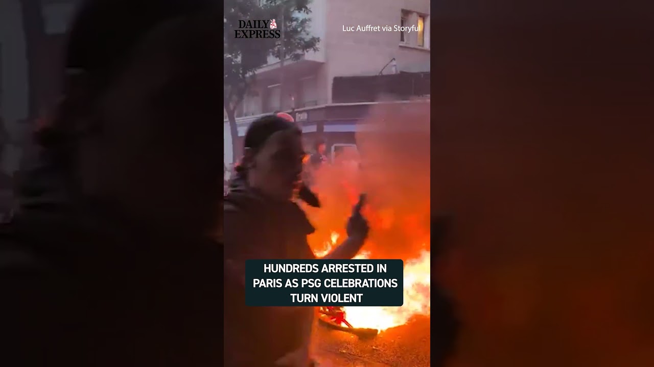 Celebrations descended into chaos as violence flared across Paris following PSG's victory 🔴