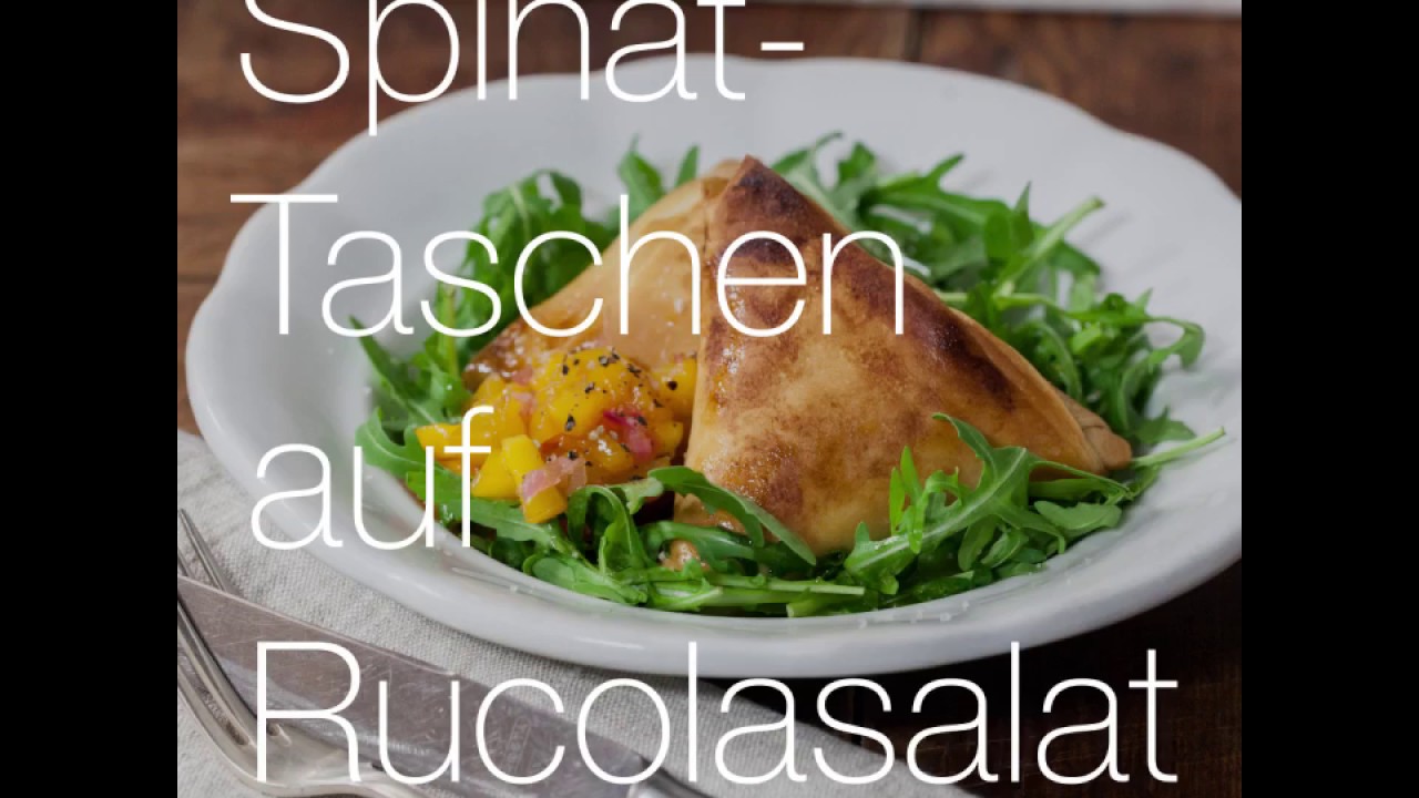 Spinat-Taschen auf Rucolasalat - Rezept von Betty Bossi & Miele