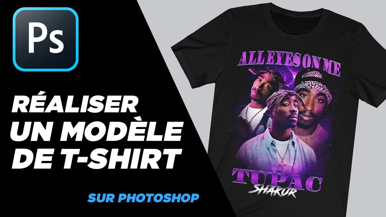 Créer un modèle de T-Shirt 2 PAC sur Photoshop #photoshop #tutoriel #tupac #2pac