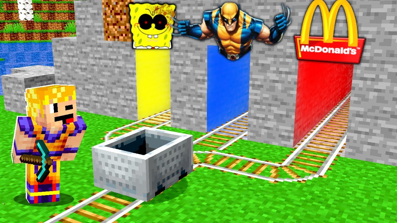 NIE WYBIERZ ZŁEGO WAGONIKA (ZŁY SPONGEBOB.EXE, WOLVERINE, McDONALD'S) MATRUNER MINECRAFT