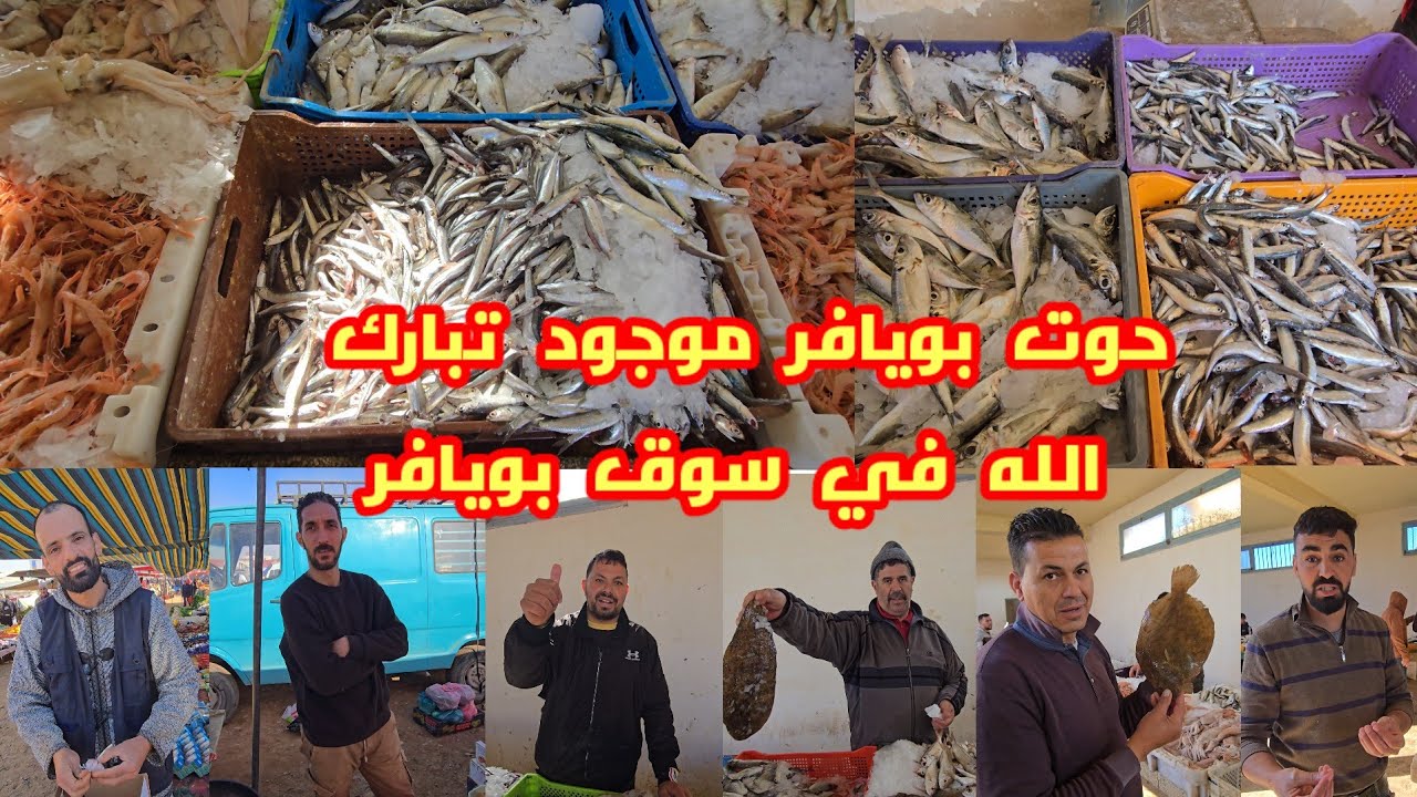 تبارك الله الحوت ديال بويافر موجود شوفو الجودة والأثمنة أجواء سوق بويافر مع اثمنة الخضر 
