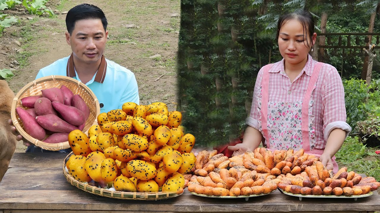 Harvesting Potatoes and Makes Cakes from Potatoes - Sells at the Market | Lý Phúc An