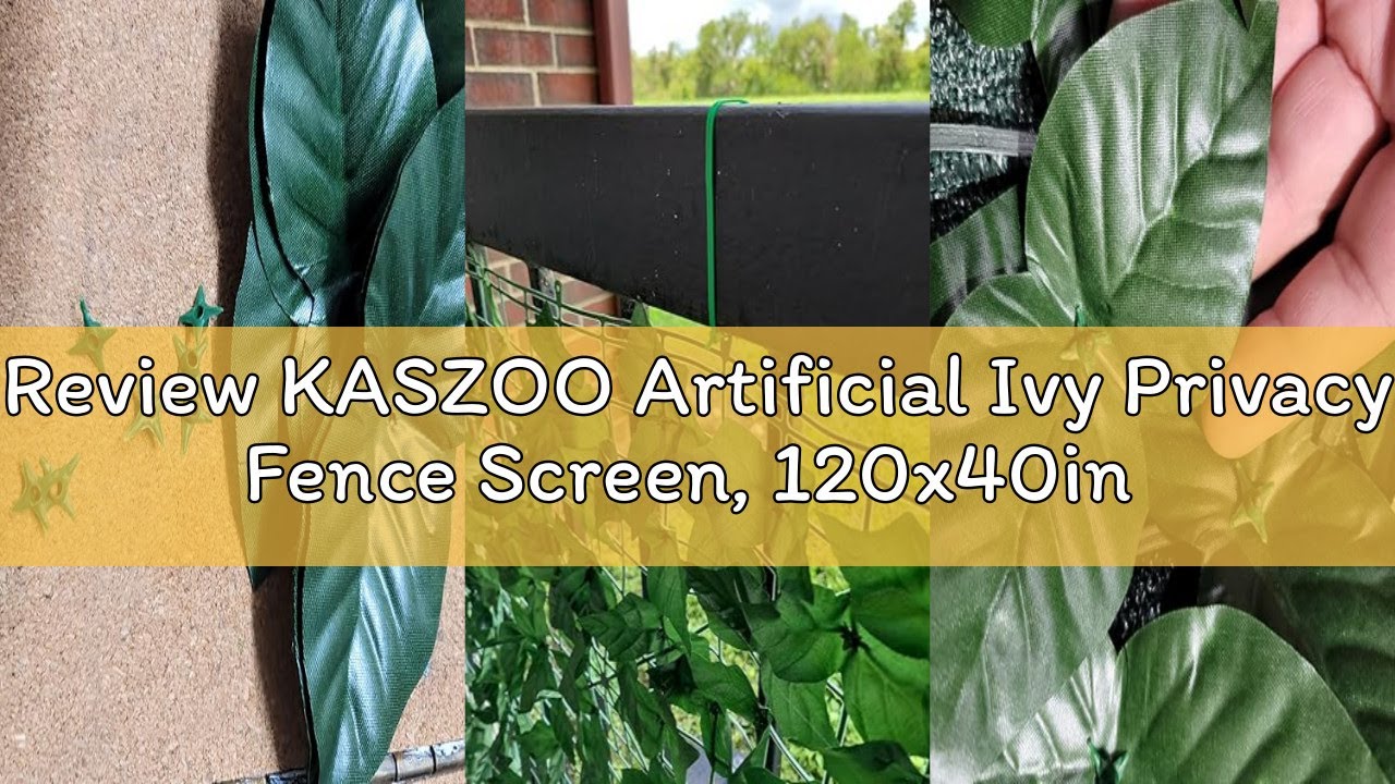 Review KASZOO Artificial Ivy Privacy Fence Screen, 120x40in Artificial Faux Privacy Fence Artificial