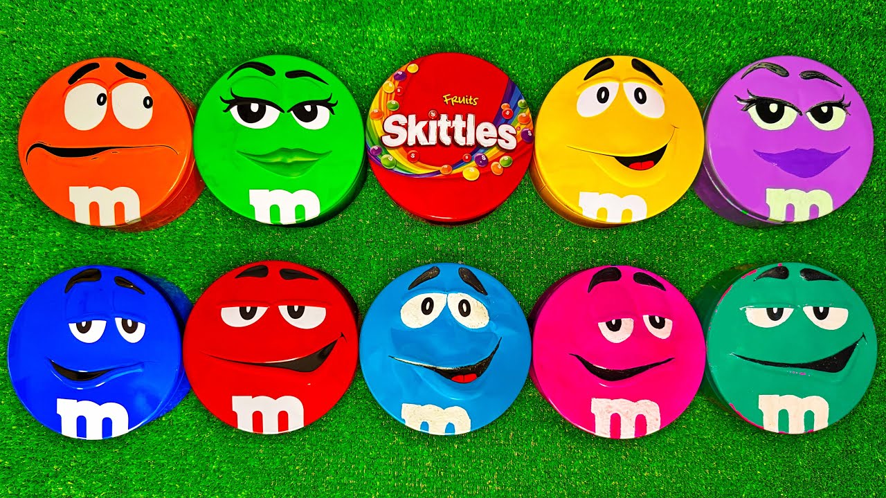 Satisfying Video | Beautiful Unpacking Glossy Tins with Vibrant Skittles and Yummy M&M'S Candy ASMR