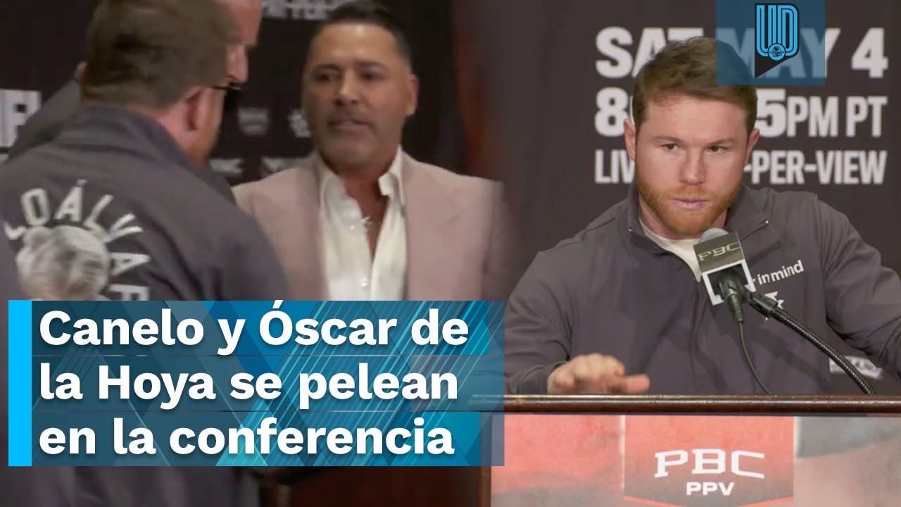 Canelo Álvarez y Óscar de la Hoya se pelean en la conferencia: 