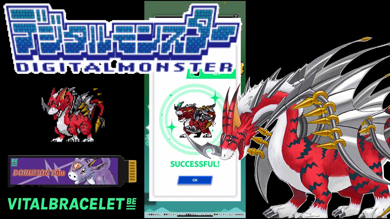 DIGIMON Vital Bracelet BE - DORUGREYMON || BEMemory DORUmon DiM Log 5