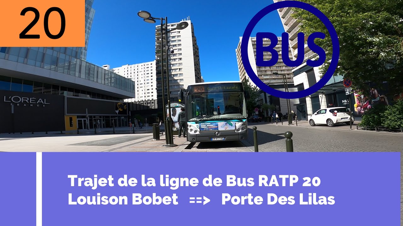 Trajet à vélo de la ligne de BUS 20 PARIS Louison Bobet vers Porte des lilas 2,7k