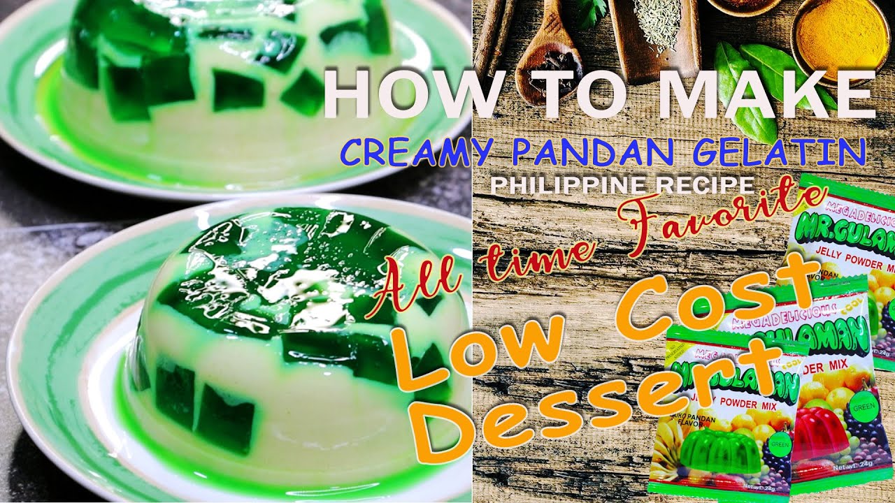 How to make Creamy Pandan Gelatin | Low Cost Dessert | Philippine Recipe | Panlasang Pinoy