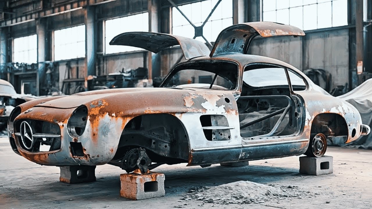Full Restoration of a Forgotten Arctic Silver Mercedes-Benz 300SL Gullwing 1955