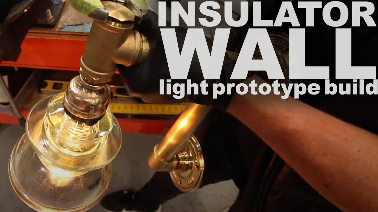 Insulator Brass plumbing pipe wall mount light prototype