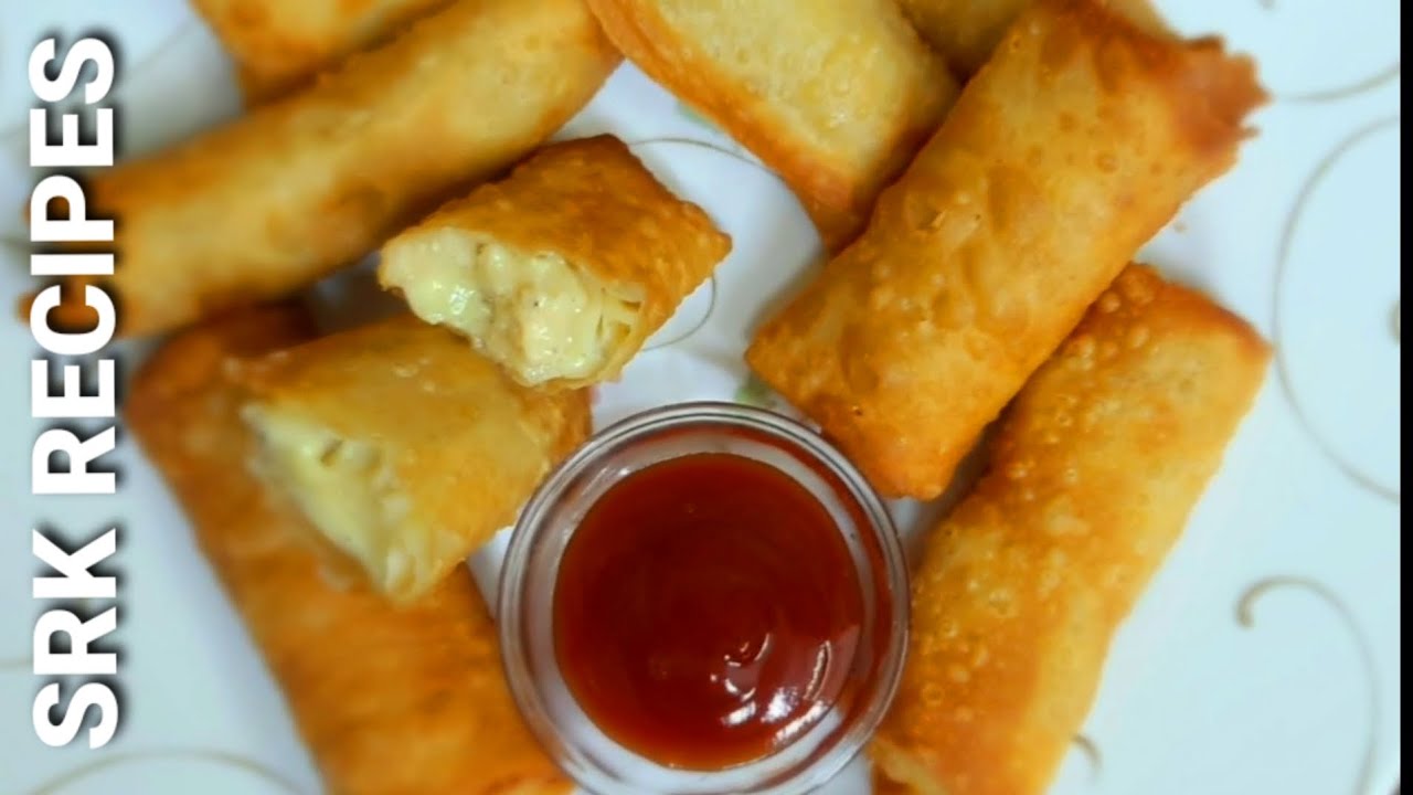 CHICKEN CHEESE WHITE SAUCE SPRING ROLLS|| SPRING ROLLS WITH DIFFERENCE || MELTS IN YOUR MOUTH