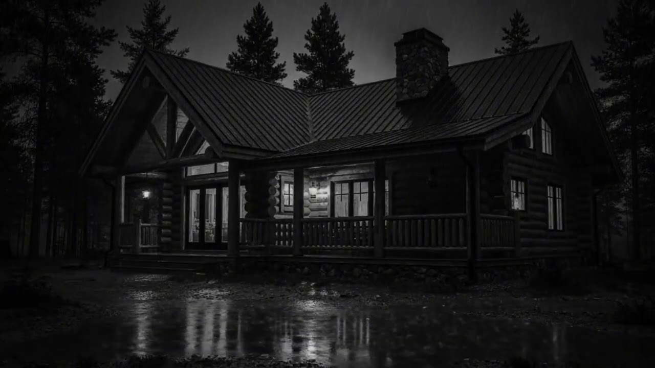 Peaceful Cabin Rainstorm with Deep Thunder for Sleep | Heavy Rain Ambience to Ease Insomnia