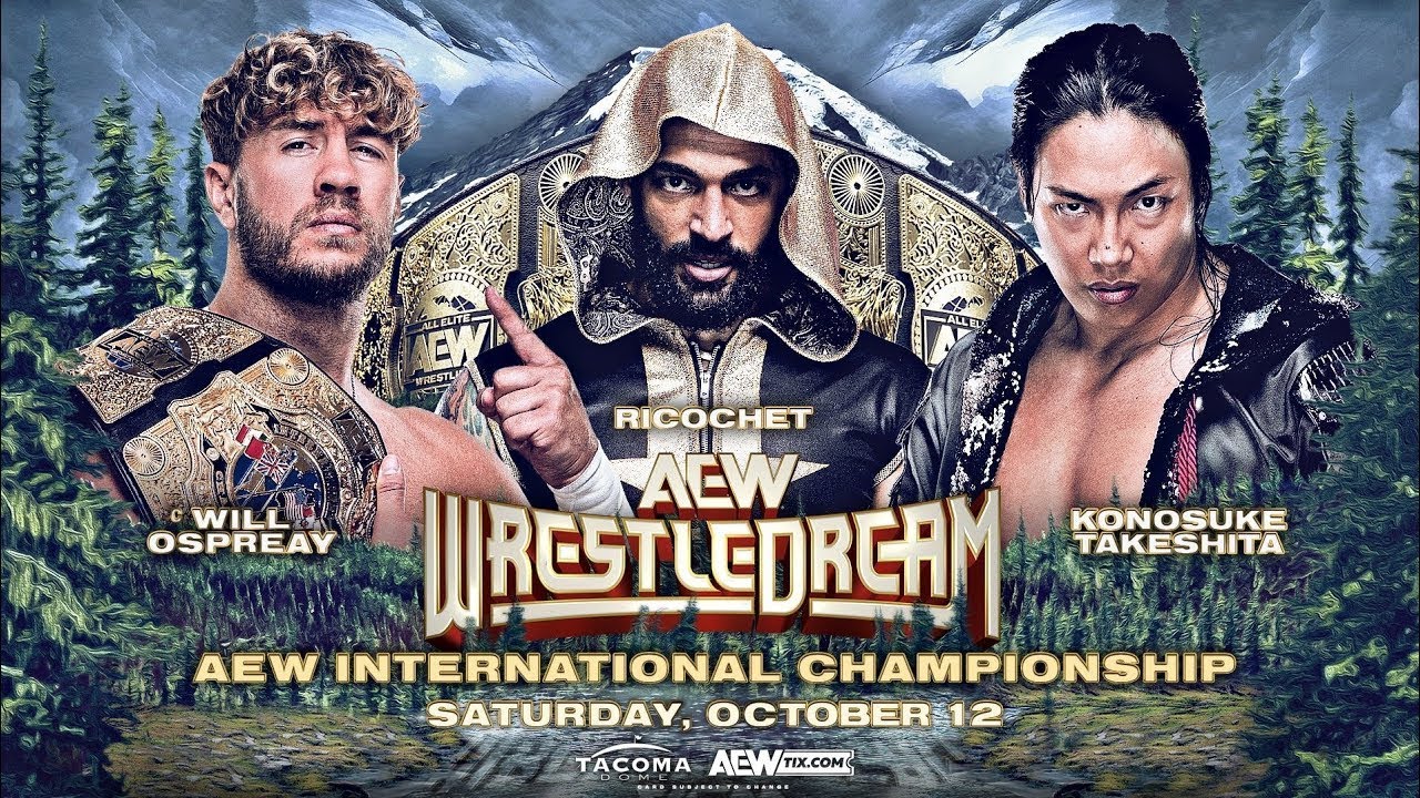 Will Ospreay versus Ricochet versus Konosuke Takeshita AEW Wrestledream 2024 Highlights