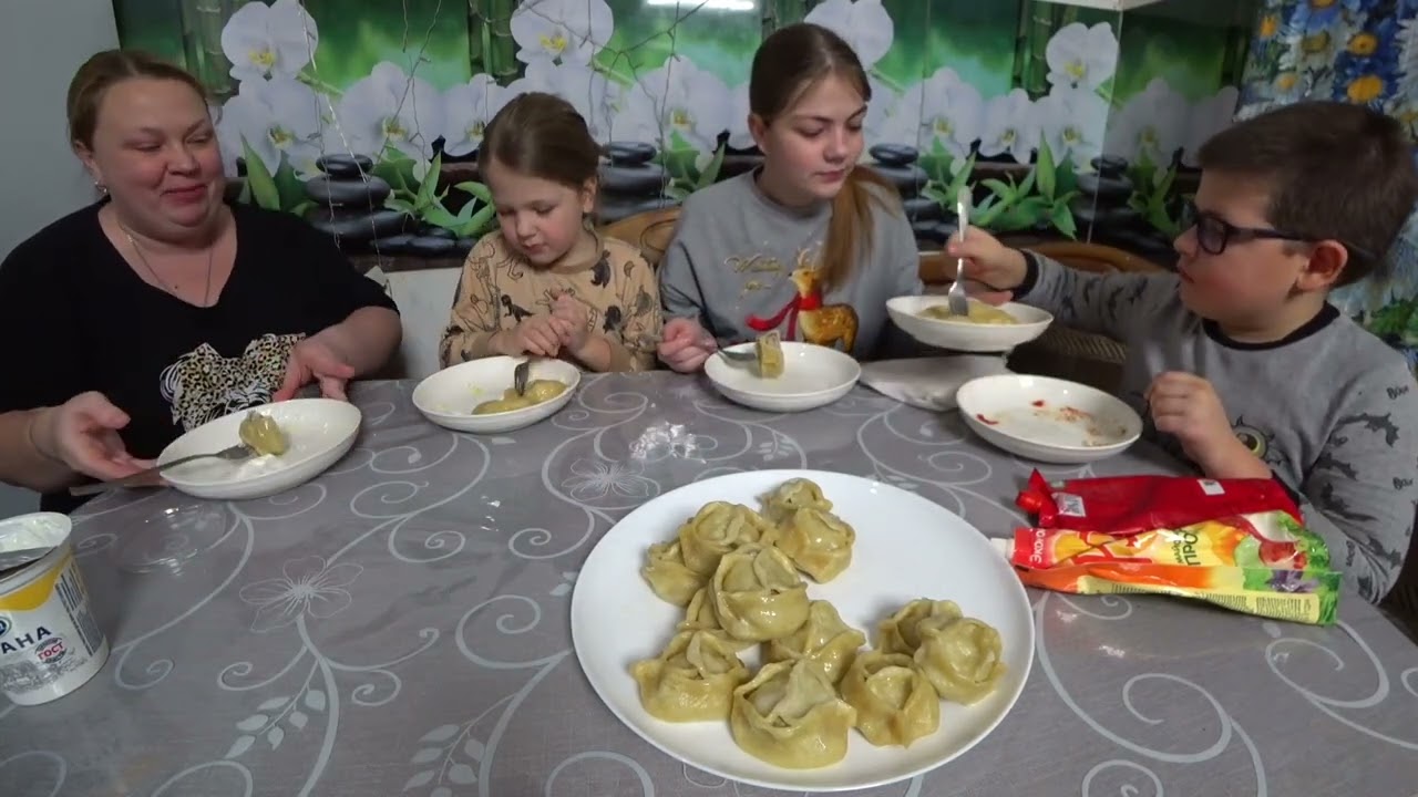 мукбанг +налепили+манты+и+вареники+с+картошкой