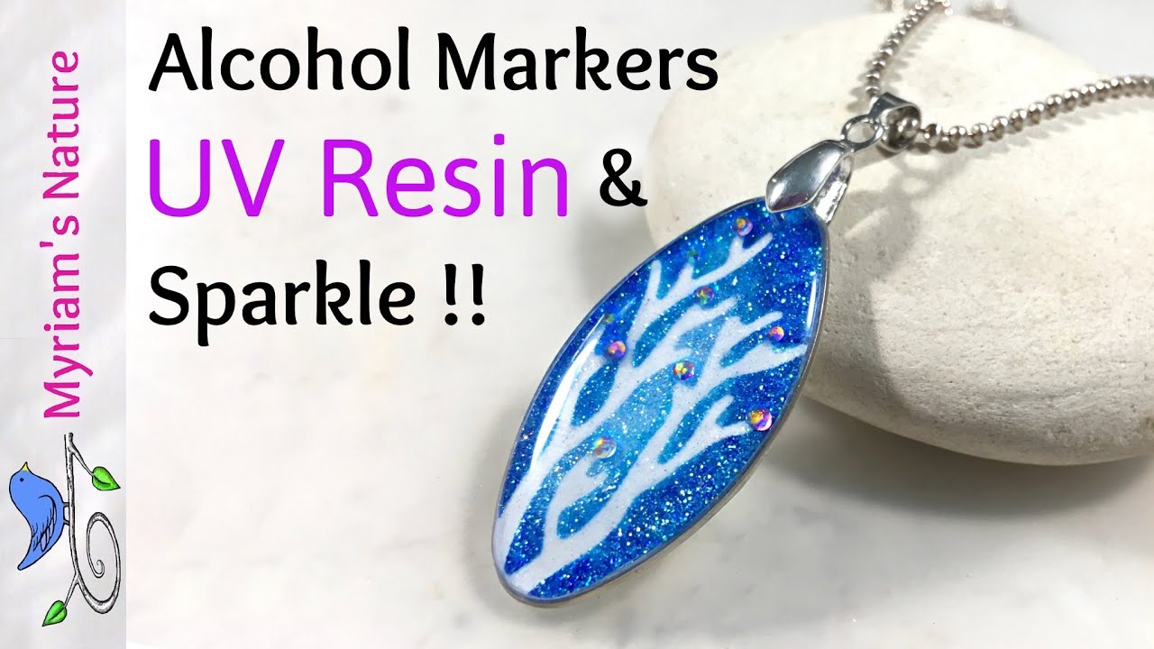 184] UV Resin & ALCOHOL INK Jewelry 💎 Mixed Media & Hand-colored Glitter for a Sparkly Pendant