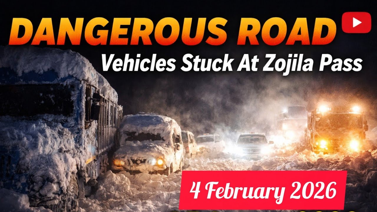 Danger Road #Vehicles Stuck At Zojila Pass #Zojila pass road update #zojilaupdate #latest 4 feb 2026