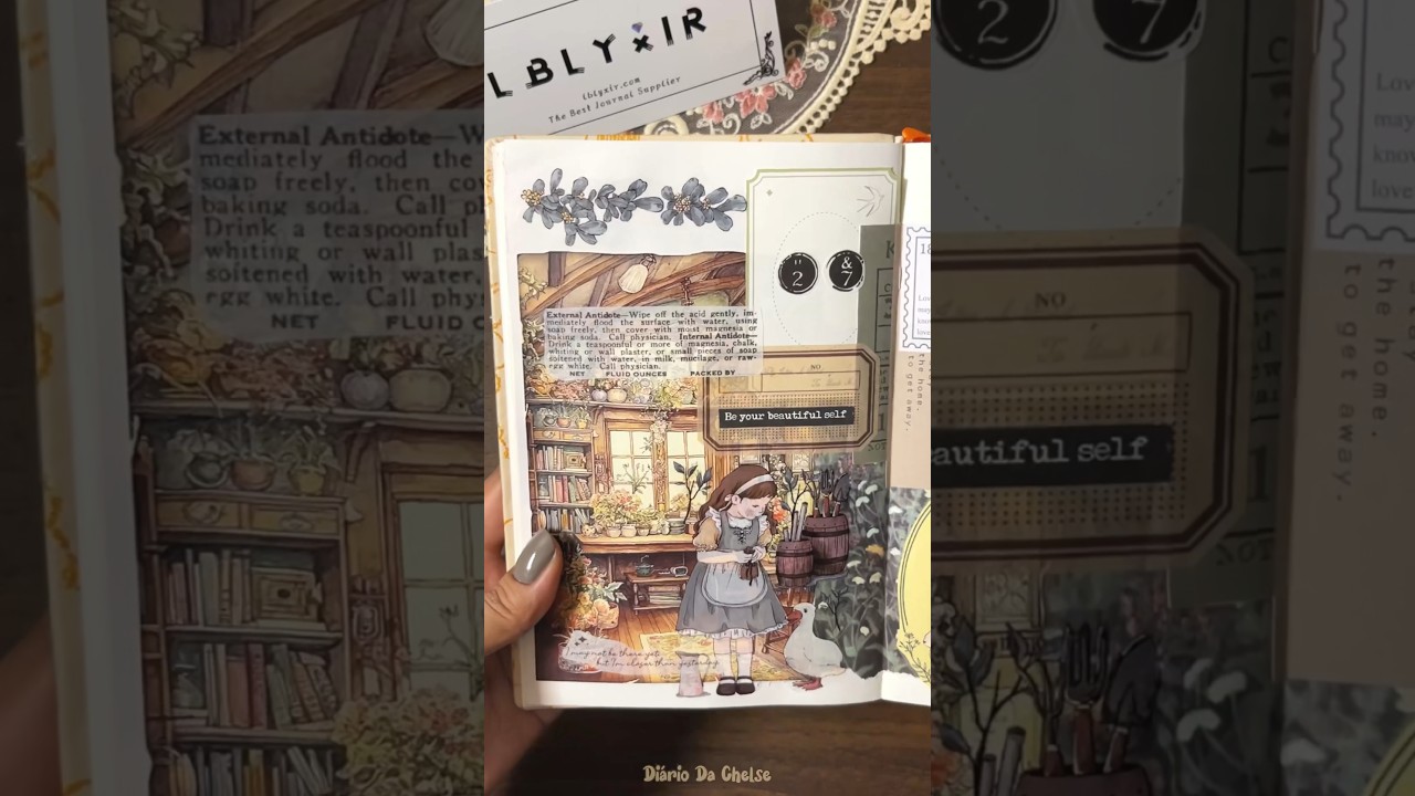 Cute cottagecore🏡👧🏻 #asmr #vintage #aesthetic #journaling #scrapbook #creative #bujo #art #craft