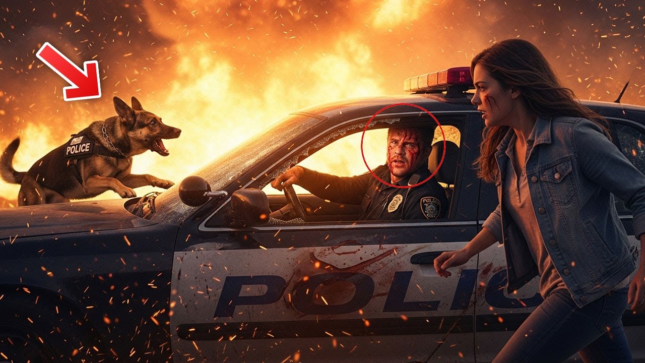 Frau und ihr Hund fanden einen Beamten in brennendem Streifenwagen – was folgte, war schockierend