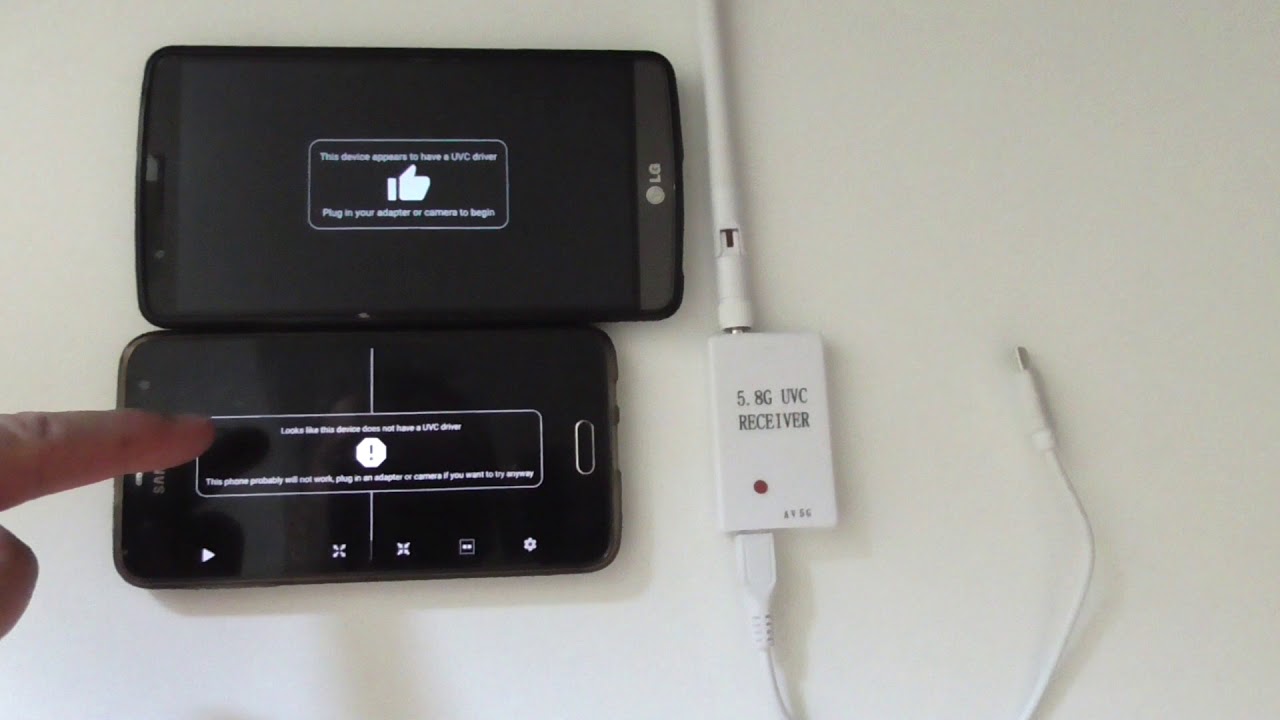 Will a 5.8G UVC Receiver work on my Android Phone?